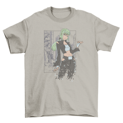 Post Apocalyptic Anime Girl T-shirt | Binge T-shirt Shop