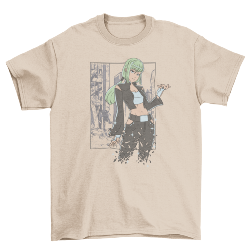 Post Apocalyptic Anime Girl T-shirt | Binge T-shirt Shop