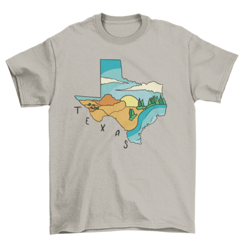 Texas State Landscape Map T-shirt | Binge T-shirt Shop