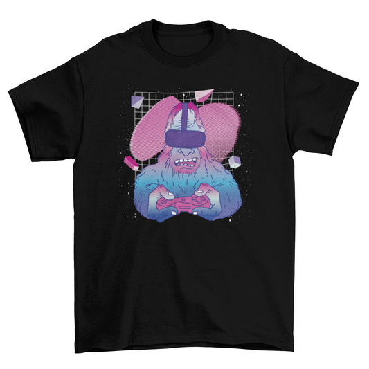 Bigfoot Vaporwave VR T-shirt | Binge T-shirt Shop
