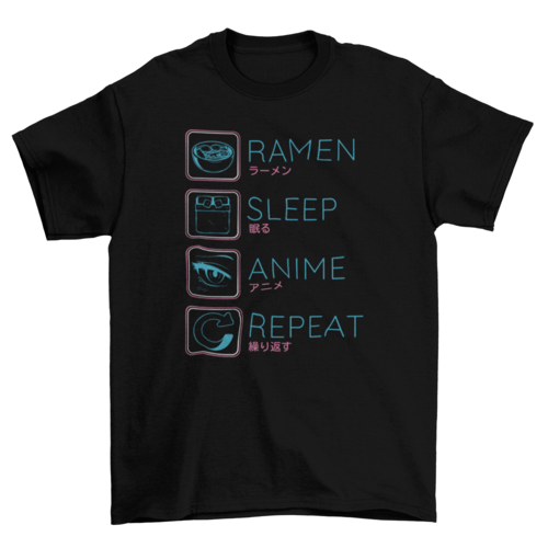 Ramen Anime Routine T-shirt | Binge T-shirt Shop