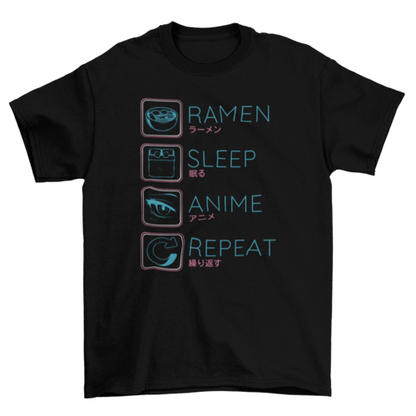 Ramen Anime Routine T-shirt | Binge T-shirt Shop