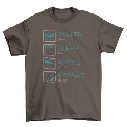 Ramen Anime Routine T-shirt | Binge T-shirt Shop