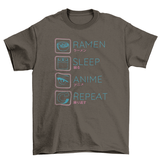 Ramen Anime Routine T-shirt | Binge T-shirt Shop