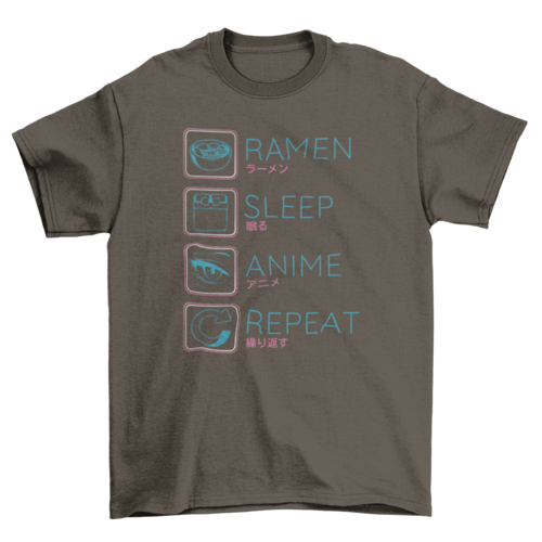 Ramen Anime Routine T-shirt | Binge T-shirt Shop
