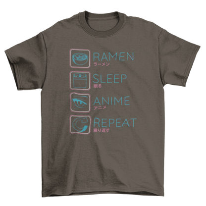 Ramen Anime Routine T-shirt | Binge T-shirt Shop