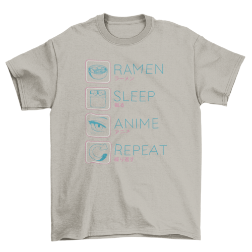 Ramen Anime Routine T-shirt | Binge T-shirt Shop