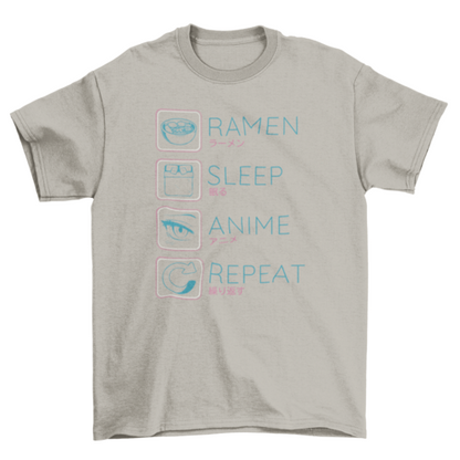 Ramen Anime Routine T-shirt | Binge T-shirt Shop