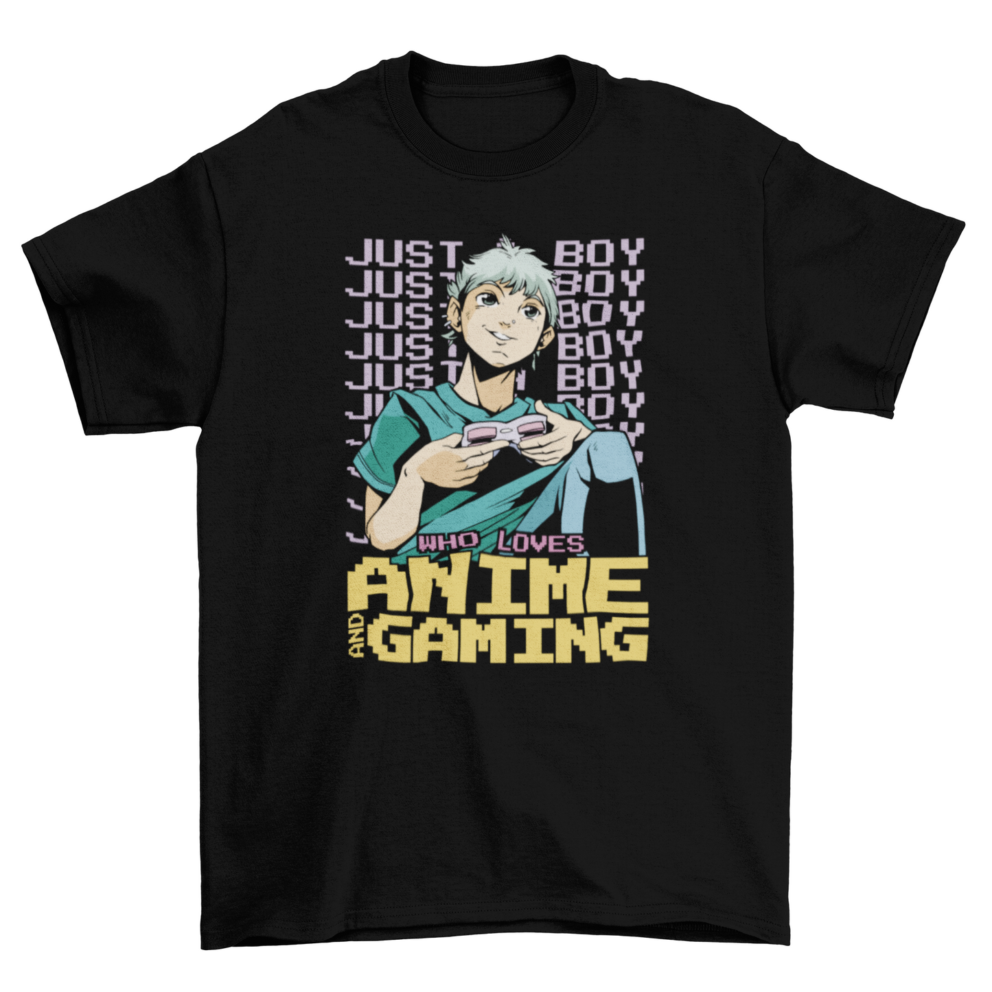 Anime Boy Playing Video Games T-shirt | Binge T-shirt Shop