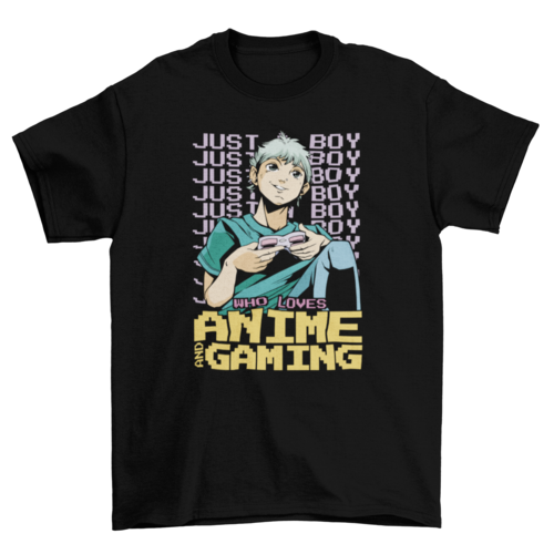Anime Boy Playing Video Games T-shirt | Binge T-shirt Shop