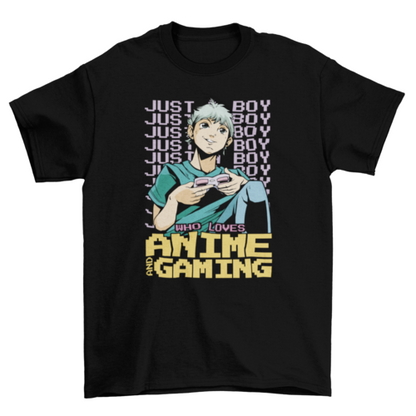 Anime Boy Playing Video Games T-shirt | Binge T-shirt Shop