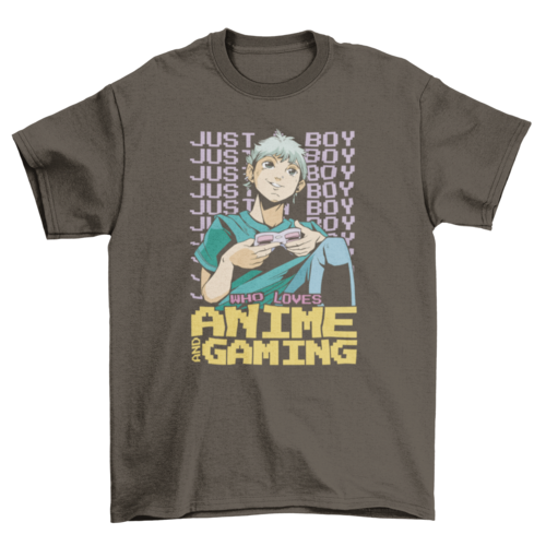 Anime Boy Playing Video Games T-shirt | Binge T-shirt Shop
