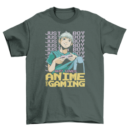 Anime Boy Playing Video Games T-shirt | Binge T-shirt Shop