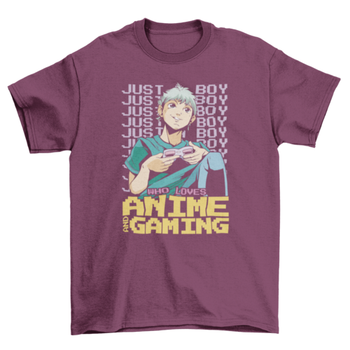Anime Boy Playing Video Games T-shirt | Binge T-shirt Shop