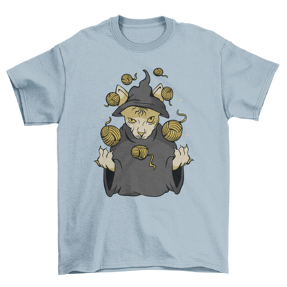 Wizard Cat Yarn Balls T-shirt | Binge T-shirt Shop