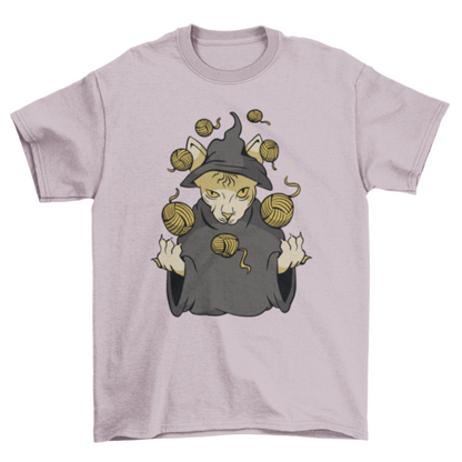 Wizard Cat Yarn Balls T-shirt | Binge T-shirt Shop