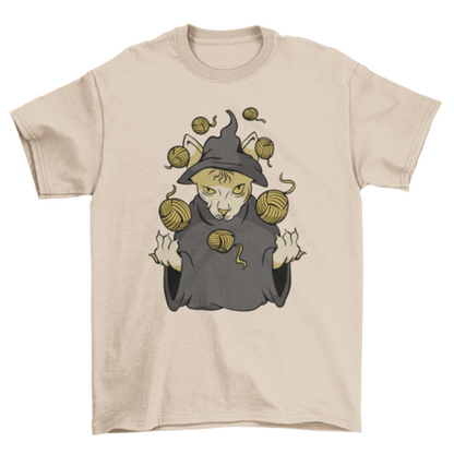Wizard Cat Yarn Balls T-shirt | Binge T-shirt Shop