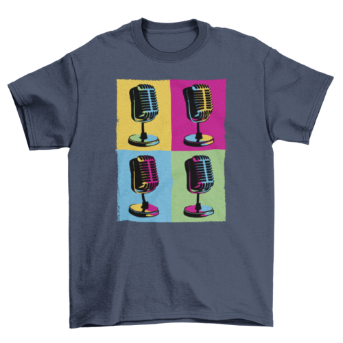 Pop Art Microphones Music T-shirt | Binge T-shirt Shop