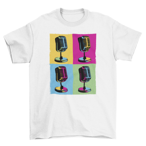 Pop Art Microphones Music T-shirt | Binge T-shirt Shop