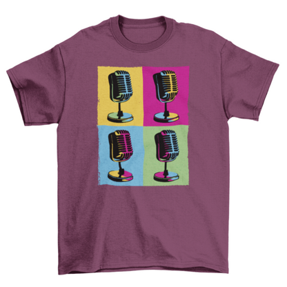 Pop Art Microphones Music T-shirt | Binge T-shirt Shop