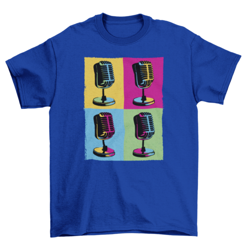 Pop Art Microphones Music T-shirt | Binge T-shirt Shop