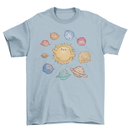 Cute Solar System with Planets T-shirt | Binge T-shirt Shop