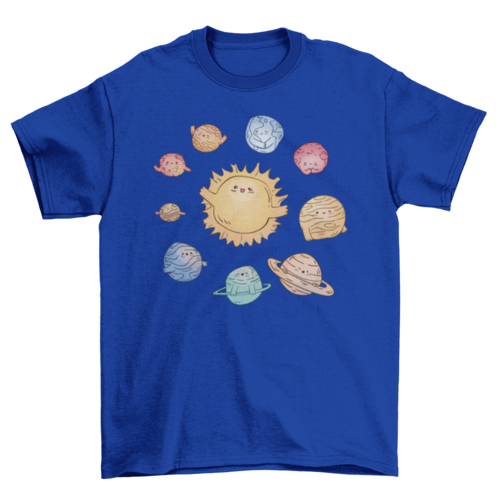 Cute Solar System with Planets T-shirt | Binge T-shirt Shop