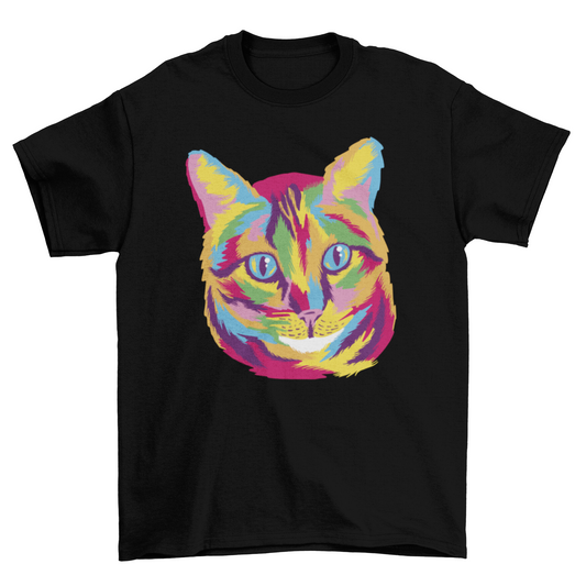 Colorful Cat Animal Face T-shirt | Binge T-shirt Shop
