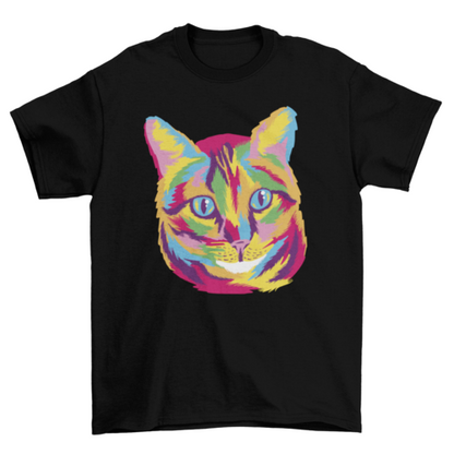 Colorful Cat Animal Face T-shirt | Binge T-shirt Shop