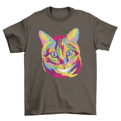 Colorful Cat Animal Face T-shirt | Binge T-shirt Shop