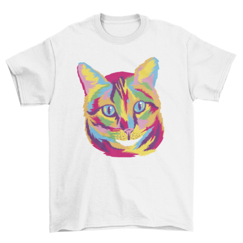 Colorful Cat Animal Face T-shirt | Binge T-shirt Shop