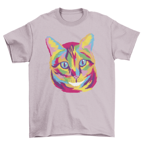 Colorful Cat Animal Face T-shirt | Binge T-shirt Shop