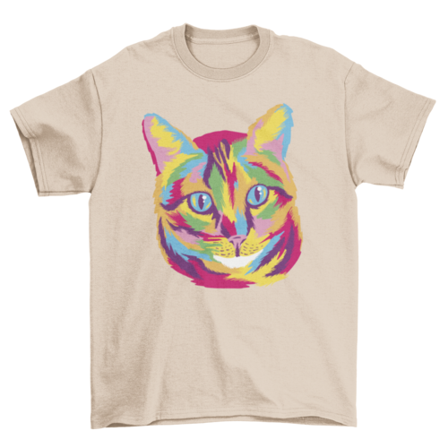 Colorful Cat Animal Face T-shirt | Binge T-shirt Shop