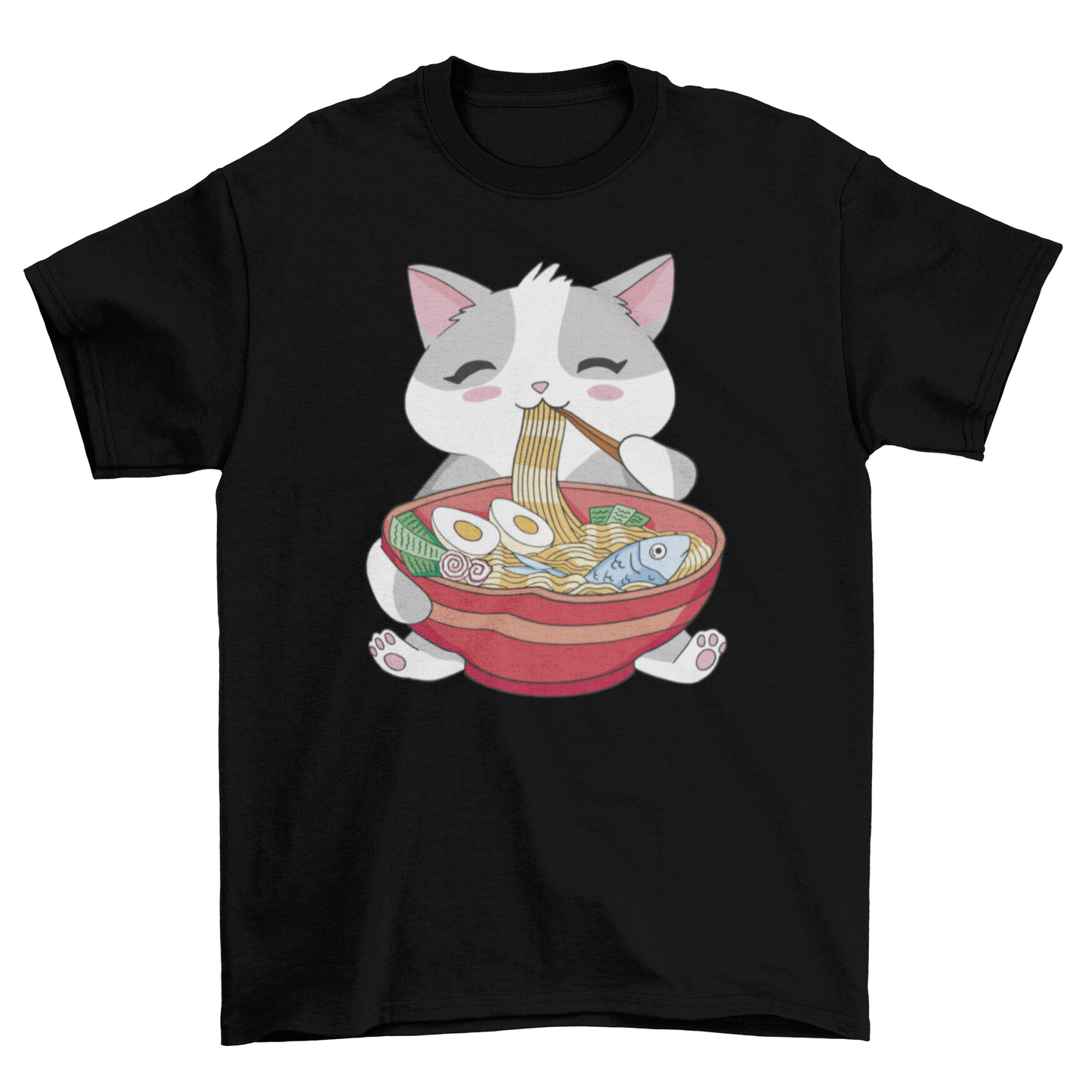 Cat Animal Eating Ramen T-shirt | Binge T-shirt Shop