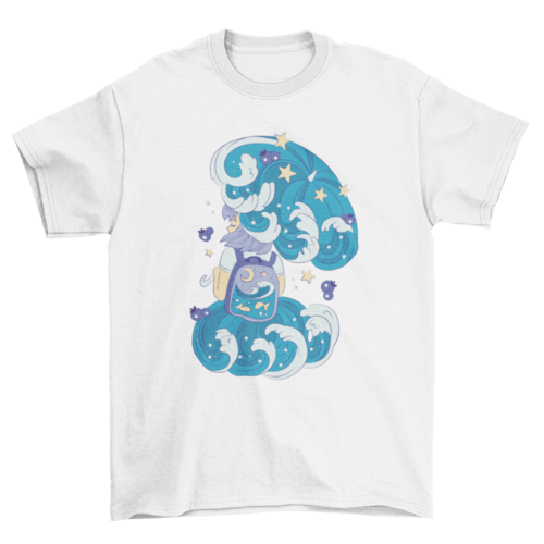 Cool Anime Girl with Umbrella and a Backpack Gift T-shirt | Binge T-shirt Shop