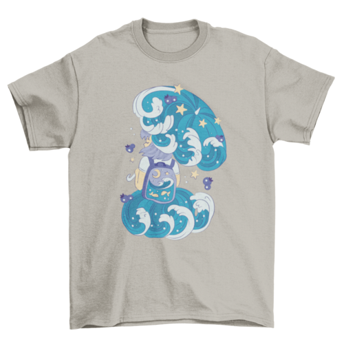 Cool Anime Girl with Umbrella and a Backpack Gift T-shirt | Binge T-shirt Shop