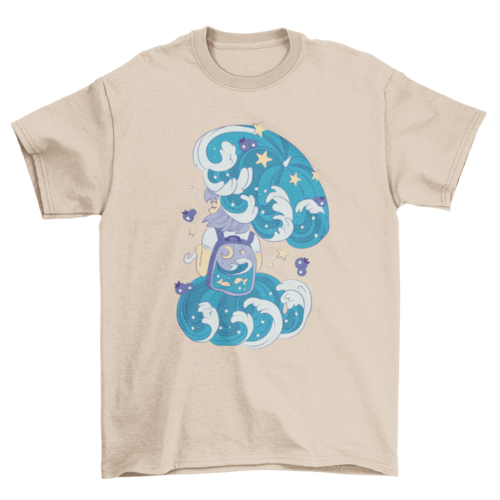 Cool Anime Girl with Umbrella and a Backpack Gift T-shirt | Binge T-shirt Shop