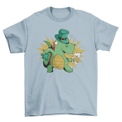 St. Patricks Dinosaur with Beer T-shirt | Binge T-shirt Shop