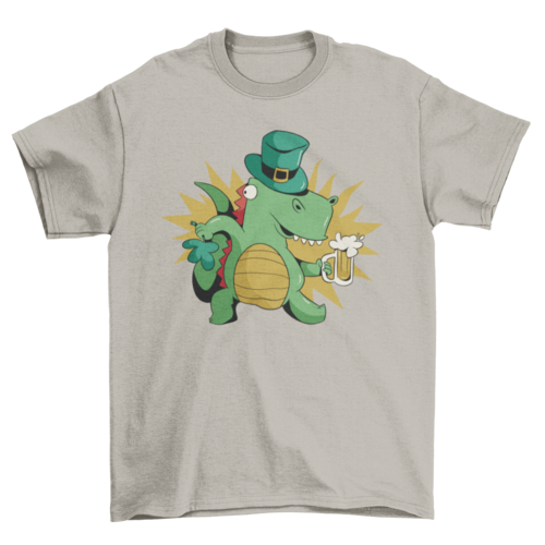 St. Patricks Dinosaur with Beer T-shirt | Binge T-shirt Shop