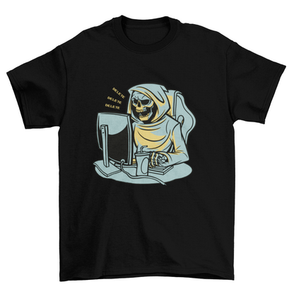 Grim Reaper Working From Home T-shirt | Binge T-shirt Shop