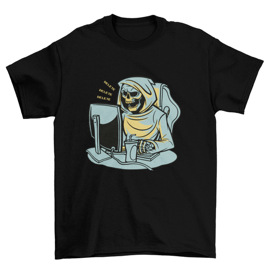Grim Reaper Working From Home T-shirt | Binge T-shirt Shop