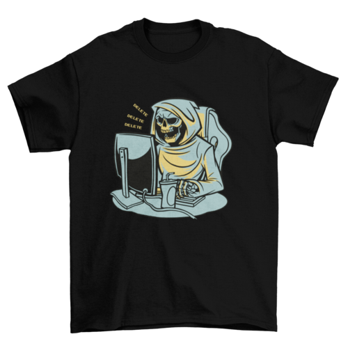 Grim Reaper Working From Home T-shirt | Binge T-shirt Shop