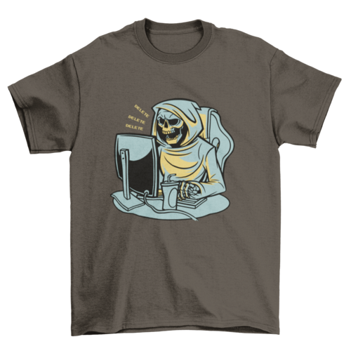 Grim Reaper Working From Home T-shirt | Binge T-shirt Shop