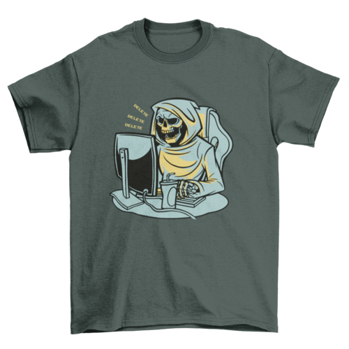 Grim Reaper Working From Home T-shirt | Binge T-shirt Shop
