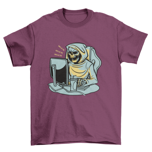 Grim Reaper Working From Home T-shirt | Binge T-shirt Shop