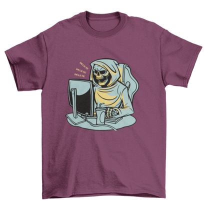 Grim Reaper Working From Home T-shirt | Binge T-shirt Shop
