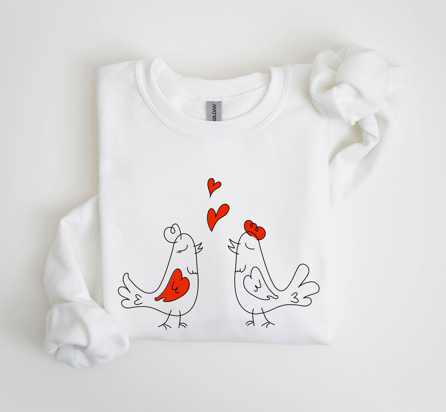 Retro Love Birds, Vintage, Sweatshirt, Valentine's Day