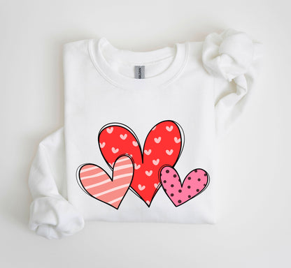 Retro Hearts Set Sweatshirt, Vintage Valentine's Day Sweatshirt