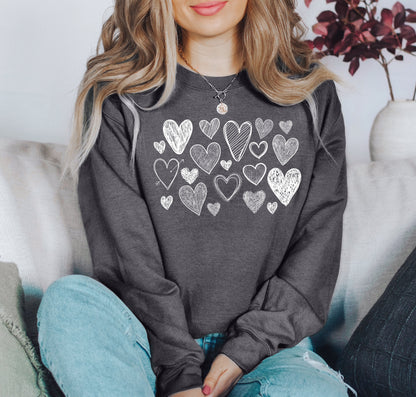 Mini Retro Hearts Sweatshirt, Vintage Valentine's Day Sweatshirt