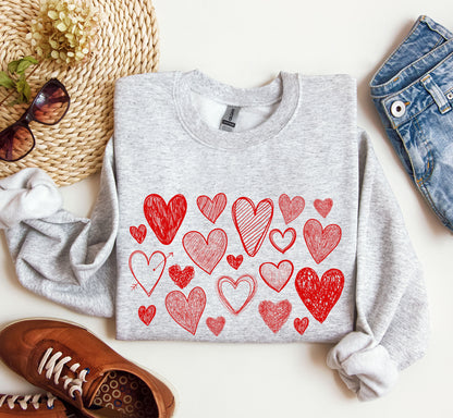 Mini Retro Hearts Sweatshirt, Vintage Valentine's Day Sweatshirt
